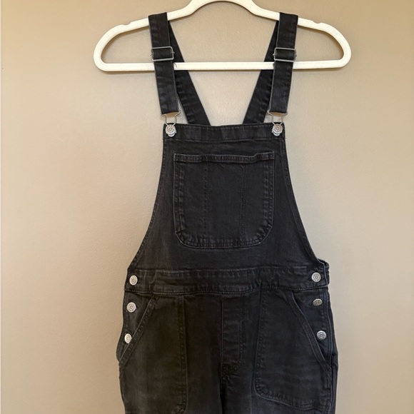 Old Navy Straight Leg Overalls Black Womens size 6 - Picture 3 of 8
